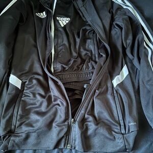 Adidas Black and White Windbreaker Jacket